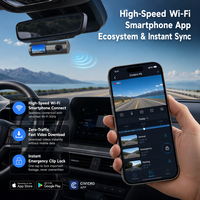Caméra embarquée 360° sans fil WiFi HD 1080P avec enregistrement automatique, surveillance de stationnement 24h/24, vision nocturne et grand angle – Boîte noire de voiture