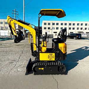 Mini-excavatrice hydraulique jaune, équipement de construction, rayon de braquage court - Product Image 1