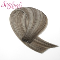 Extensions de cheveux humains Remy non pliables à double trame, 100 grammes, 22 pouces, couleur piano, trame cousue à la machine