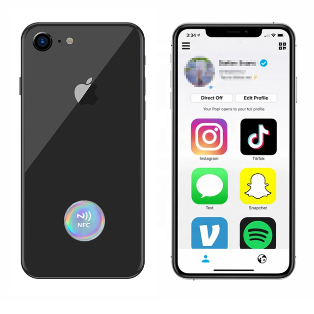 Customized Size Printing 13.56mhz Phone Card Fast Reading Phone Tag Sticker for Social Media