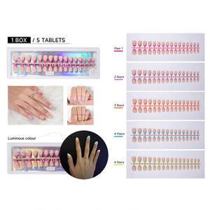 Nuevo estilo francés Nail Tips150pcs Corto Medio Almendra Acrílico <span class=keywords><strong>Uñas</strong></span> postizas Diseño de borde blanco Cubierta completa Puntas de <span class=keywords><strong>uñas</strong></span> artificiales - Product Image 4