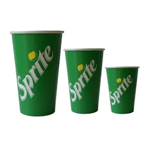 Одноразовые бумажные стаканчики для холодных напитков с напечатанным логотипом на заказ, одноразовые бумажные стаканчики для газировки
