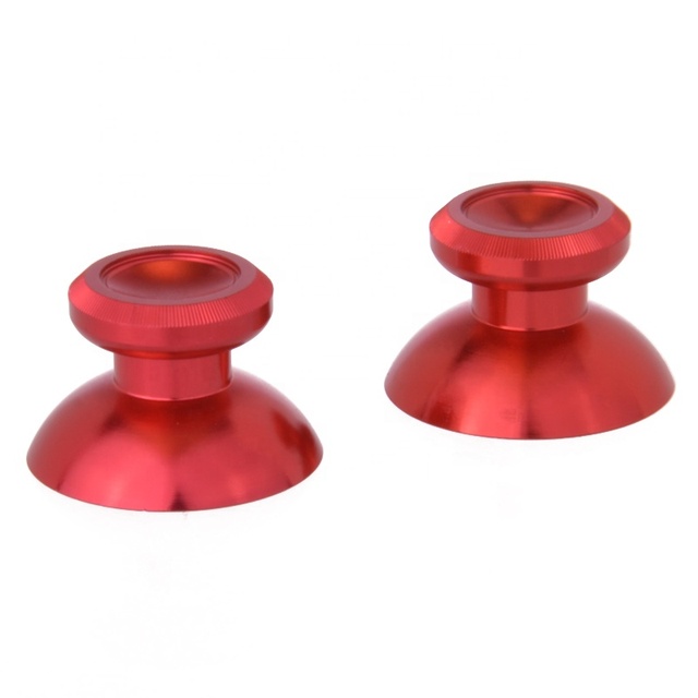 EXtremeRate Red Metal Aluminum Thumbsticks for Xbox One Controller - Replacement Analog Stick Caps