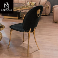 Meubles de style moderne et de luxe personnalisés, salle à manger de restaurant, chaises pieds en acier inoxydable en cuir microfibre