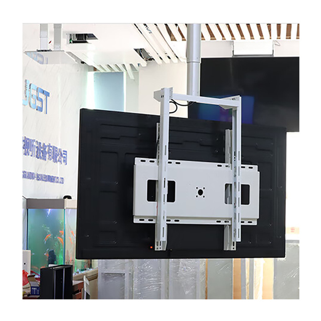 JGST Smart Motorized Single Pole Telescoping Ceiling Hanging Retractable Flip up Drop Down Swivel Tv Lift Mount Unit