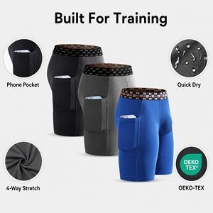 Slip <span class=keywords><strong>Boxer</strong></span> da Uomo in Cotone 100% Tinta Unita, Personalizzabili con Logo, <span class=keywords><strong>Gamba</strong></span> <span class=keywords><strong>Lunga</strong></span>, Taglie Forti, Senza Cuciture, con Tasche - Vendita all'Ingrosso - Product Image 3