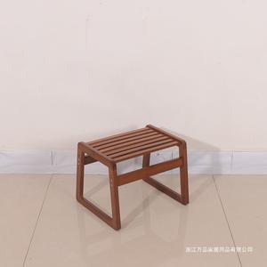 <b>Bamboo</b> Small <b>Stool</b> Rectangle Carbonized Color Framework Structure For Adults Children Elderly - Product Image 3