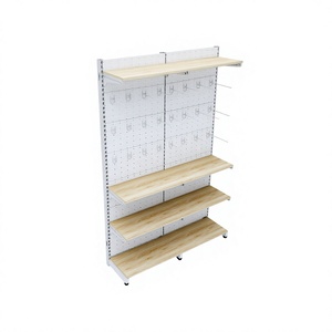 Étagère gondole simple face à 5 niveaux One Tech, directement de l'usine, avec accessoires et crochets, en bois durable et polyvalente, pour supermarché, Vietnam - Product Image 1