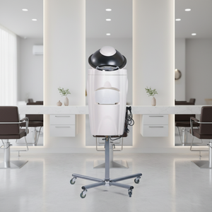 Vaporizador de Cabello Profesional para Salón, con Micronebulización, Luz LED, Tecnología de Ozono, Totalmente Automático, Blanco/Negro, con Soporte para Cabello - Product Image 1