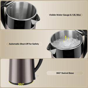 Bouilloire électrique en acier inoxydable de 1,7 L avec arrêt automatique - Bouilloires électriques de qualité - Product Image 3