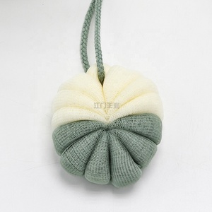 PE lưới chăm sóc cơ thể tùy chỉnh màu sắc bí ngô đèn lồng hình dạng bé hoa tắm tắm bóng miếng bọt biển - Product Image 4