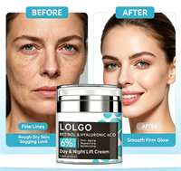 Crème Visage Jour et Nuit LOGO au Collagène et Rétinol, Crème Liftante Anti-Âge 6% Acide Hyaluronique, Hydratante et Réparatrice pour les Rides Fines