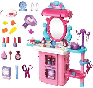 Trucco portatile <span class=keywords><strong>per</strong></span> ragazze giocattolo principessa trucco vanità <span class=keywords><strong>per</strong></span> bambini, giocattolo da tavolo <span class=keywords><strong>per</strong></span> bambini <span class=keywords><strong>per</strong></span> 3 4 5 6 anni ragazze - Product Image 1