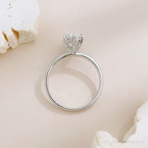 Anelli di Fidanzamento Minimalisti con Diamanti Coltivati in Laboratorio, Taglio Marquise Brillante, in Oro Bianco 18K per Donne - Product Image 3