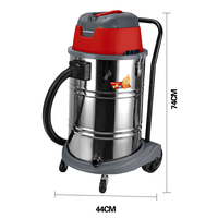 Aspirateur industriel à haute puissance et à grande capacité, 60L, 1800W, humide et sec, nettoyage polyvalent pour les sols et les surfaces