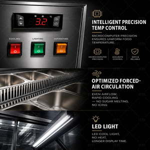 RTK Upright Ice Display Freezer Equipment Adjustable Shelves Auto Defrost Frozen Dessert Cooler RT-Gelato Industrial-grade All-c - Product Image 1