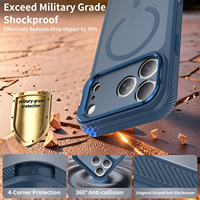 Accessoires mobiles en gros : Coque de protection magnétique antichoc mate avec support d'appareil photo pour iPhone 15 16 17 18 Pro Max