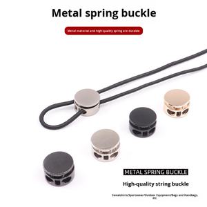 Botón de ajuste elástico cilíndrico de metal con resorte para chaqueta, accesorio de ropa con hebilla de cuerda de aleación de tamaño personalizado - Product Image 2