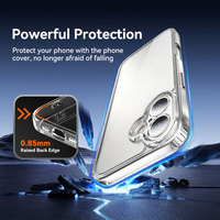 Coque hybride antichoc transparente Laudtec TPU+PC pour iPhone 16/17/18 avec cadre coloré et protection d'objectif surélevée