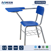 Chaise de formation empilable en plastique avec tablette d'écriture, chaise empilable avec tableau d'écriture, chaise de salle de réunion professionnelle avec panier de rangement inférieur