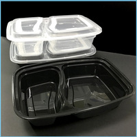 Boîte à lunch jetable blanche à double compartiment, style américain, avec pochette à compartiments séparés, compatible micro-ondes, pour livraison en restaurant