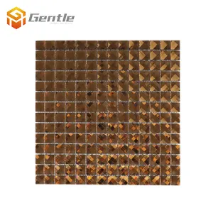 20X20X5mm Rose golden color diamond shaped glass mosaic crystal tiles for walls