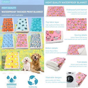 COLLABOR, 10 colores de impresión, cálido, impermeable, funda de cama para perros, manta para mascotas, forro polar grueso, manta para perros personalizada, manta de Navidad - Product Image 2