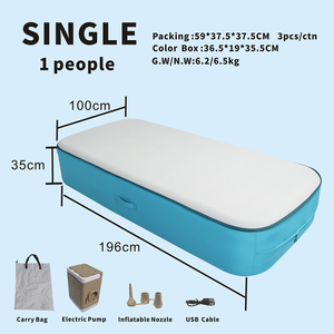 Materasso ad aria matrimoniale moderno a media rigidità con rivestimento in rete traspirante in PVC e pompa integrata, portatile per appartamento e uso domestico - Product Image 4