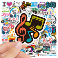 50 Autocollants Vinyle Imperméables Graffiti Musique Inspirante pour Guitare, Skateboard, Ordinateur Portable – Décoratifs, Amovibles et Imprimés en Couleur