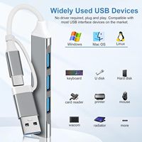 Hub 2 en 1 Usb a tipo C convertidor con 4 puertos USB Hub adaptador Usb3.0 transmisión de datos de alta velocidad para extensor Usb de computadora