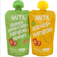 Sachets d'emballage de jus personnalisés avec logo imprimé, pochettes à bec verseur pour jus de fruits, sachets de recharge liquide à fond plat