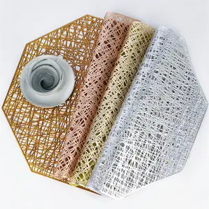 Classic Eco-Friendly PVC <strong>Placemat</strong> <strong>for</strong> Dinner <strong>Table</strong> Octagonal Hollow Heat-insulated Waterproof Non-Slip 38x16cm 5 Colours XY - Product Image 1