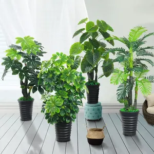 Tùy Chỉnh Faux Areca Palm Màu Xanh Lá Cây Monstera Bonsai Nhựa Giả Olive Cây Cây Nhân Tạo Cho Trong Nhà Ngoài Trời Trang Trí Nội Thất