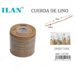 Corda di Lino Iln 3mm x 34m per Artigianato e Imballaggio - Product Image 1
