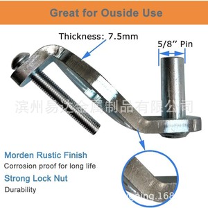 Perno de bisagra en forma de T de acero inoxidable galvanizado para accesorios de puertas y vallas - Product Image 2