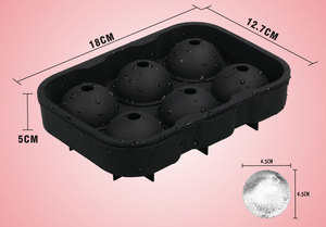 Moldes de silicona redondos para cubitos de hielo sin BPA, bandeja para hacer bolas de hielo esféricas con tapa - Product Image 4