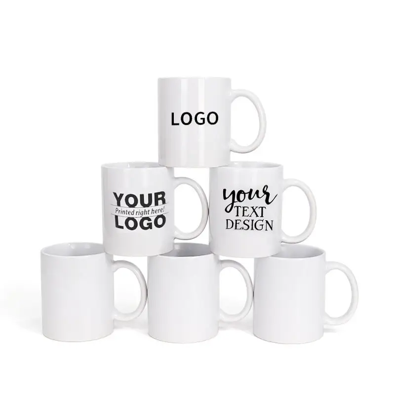 sublimation mug cup supplier wholesale custom 11Oz white heat transfer sublime porcelain ceramic tea coffee mugs with logo