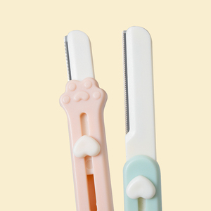 Nhà Sản Xuất Duy Nhất Dermaplaning Mặt Lông Mày Dao Cạo Tông Đơ Tùy Chỉnh Nhựa Có Thể Thu Vào Xử Lý Đôi Đầu Mắt Brow Dao Cạo Sy304 - Product Image 2