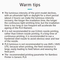 Nature3D Factory's Eco-friendly 1kg 175mm Serie luminosa PLA Filamento de impresora 3D 2025 Varillas de plástico de ventilador oscuro que brilla más caliente