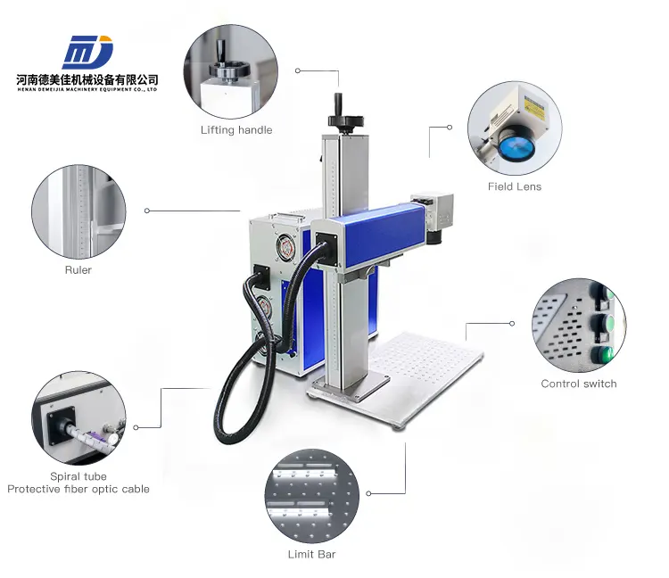 Auto Focus 2.5D JPT Mopa Laser Marking Machine 3D Fiber Laser Engraving Machine for Jewelry Firearm Tumbler Mug 100W 60W 50W 30W