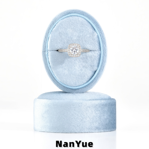 <span class=keywords><strong>Boîte</strong></span> <span class=keywords><strong>à</strong></span> bague ovale en velours, mini <span class=keywords><strong>boîte</strong></span> de rangement pour bague de fiançailles ou de mariage, <span class=keywords><strong>boîte</strong></span> de présentation de bijoux portable avec logo personnalisé, emballage cadeau - Product Image 1