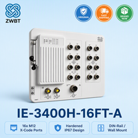 Commutateur Cisco Catalyst IE-3400H-16FT-A, robuste, IP67, 16x FE M12 D-Coded, -40°C à 75°C, montage mural, sans ventilateur, Network Advantage