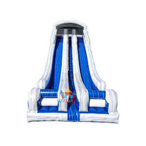 Combinaison d'eau gonflable double toboggan pour adultes Maison de rebond extérieure avec toboggan gonflable pour jardin - Product Image 1