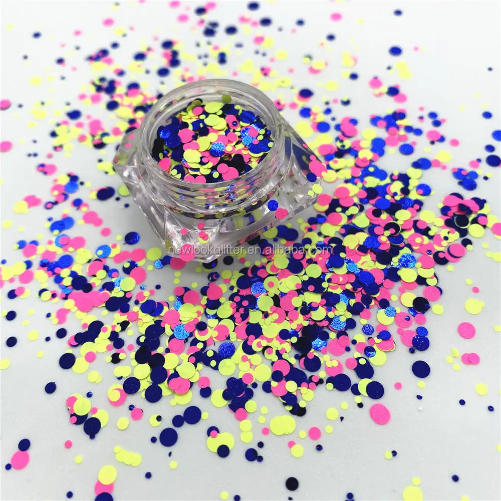 Factory Bulk Wholesale High Quality Resistant Solvent sparkle Dot Mixed Glitter for Nail Polish Frankening Scrapbooking