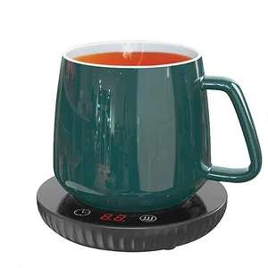 แก้วกาแฟถ้วยที่อุ่นถ้วยน้ำชานมแผ่นความร้อนไฟฟ้าแบบสัมผัสปรับอุณหภูมิได้เครื่องทำชาร้อนปลั๊ก EU