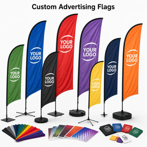 Custom Logo Outdoor Feather Flag Teardrop Banner Flying Beach Flag for Advertising Event Trade Show Grand Opening Sturdy Base - Product Image 1