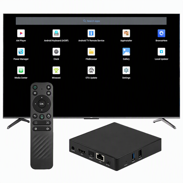 2026 Latest Amlogic S905X5M Quad Core Android TV Box 4K Linux System Dual Band WiFi Set Top Box with POE Option