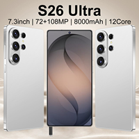 Versión Global Desbloqueada, Teléfono Inteligente Dual SIM Android S26 Ultra, Teléfono Celular de 7.3 Pulgadas, Teléfono Móvil LTE CDMA