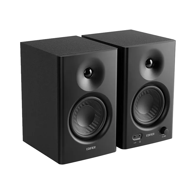 Edifier MR4 speaker Monitor, sistem suara hitam 2.0 speaker rak buku Studio aktif 42W