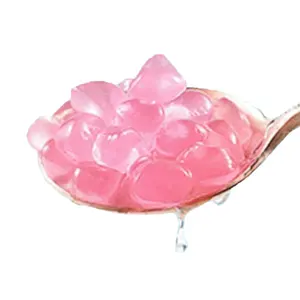 Huasang prix de gros saveur de sakura instantanée gelée de cristal boba konjak boule de perles rondes pour ingrédient de boutique de thé à bulles